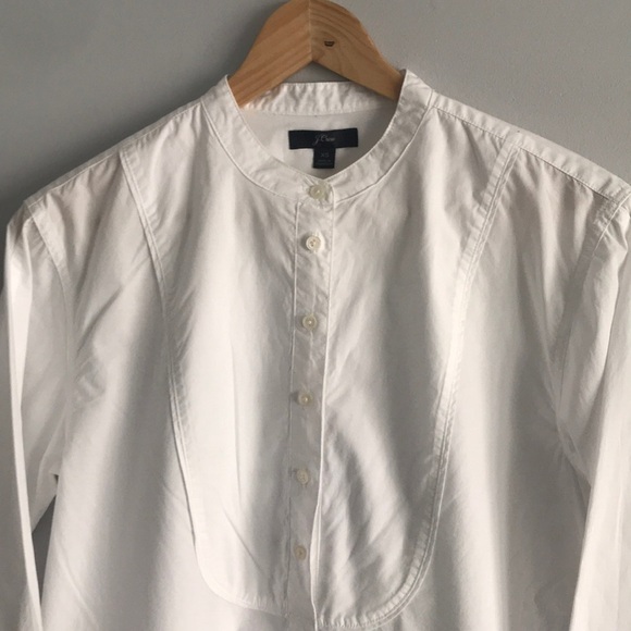 J. Crew Cotton Tuxedo Popover Top - Picture 2 of 5